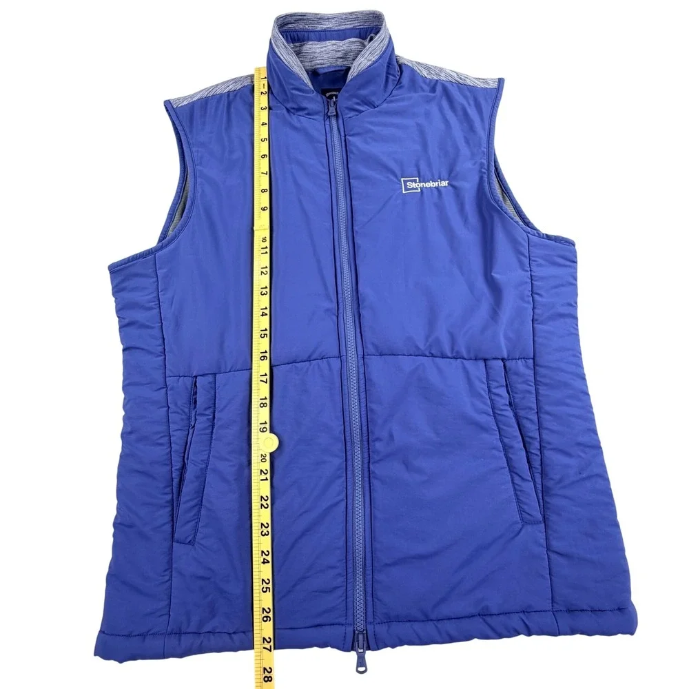 Johnnie-O Top Shelf Huck‎ Vest Men MEDIUM Lake Blue Stretch Full Zip Pockets